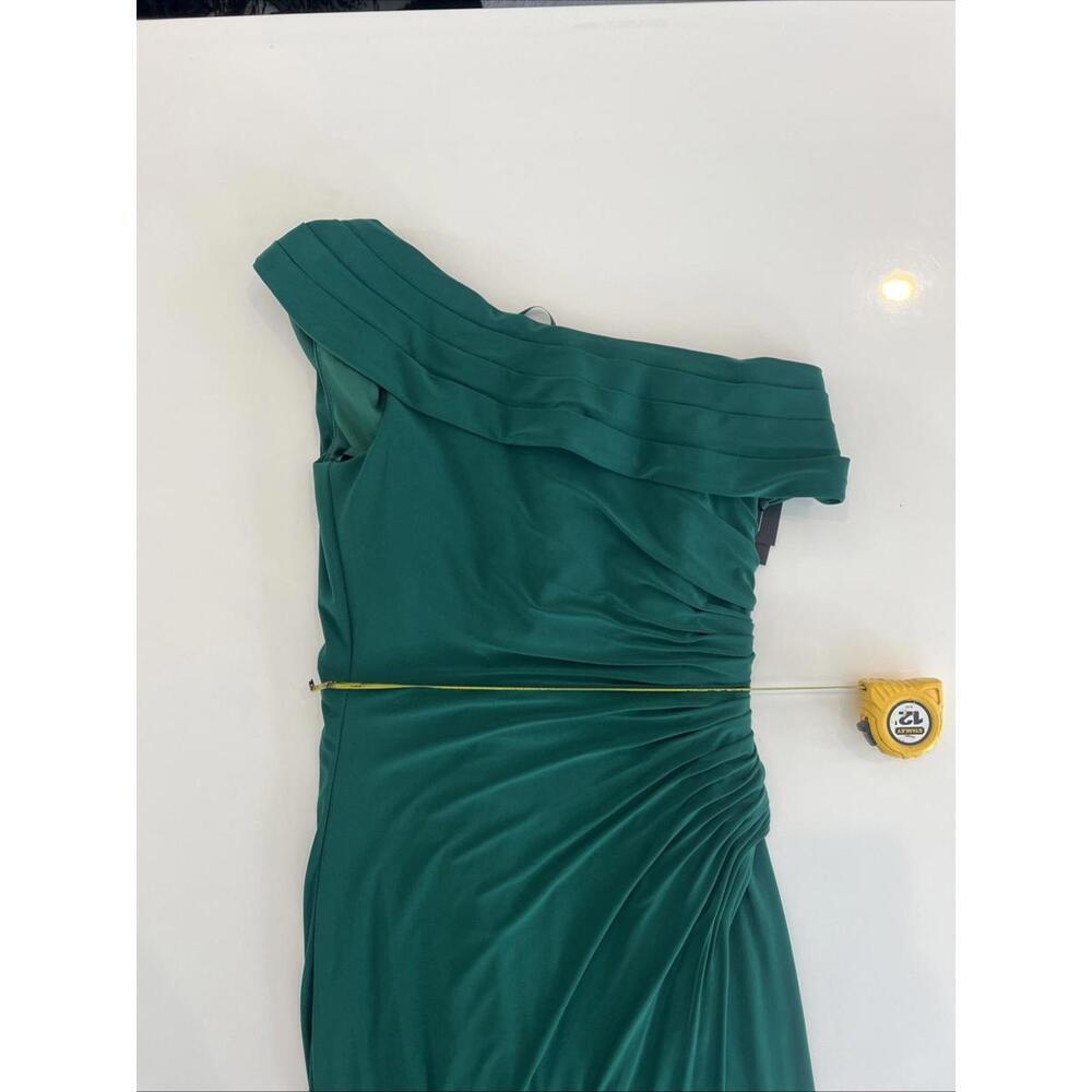$358 Mac Duggal 26517 Evening Green One Shoulder Long Dress Size 6 - Picture 3 of 9